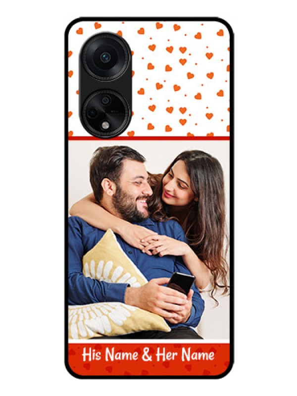 Custom Oppo F23 5G Custom Glass Phone Case - Orange Love Symbol Design