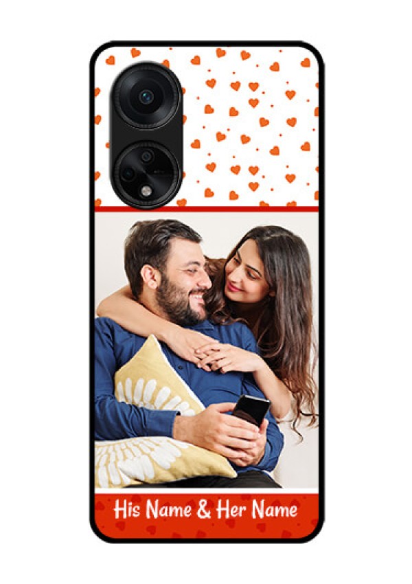 Oppo F23 5G Custom Glass Phone Case - Orange Love Symbol Design