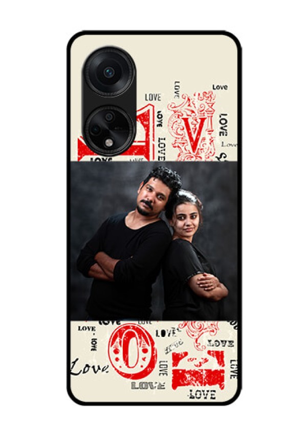 Oppo F23 5G Photo Printing on Glass Case - Trendy Love Design Case
