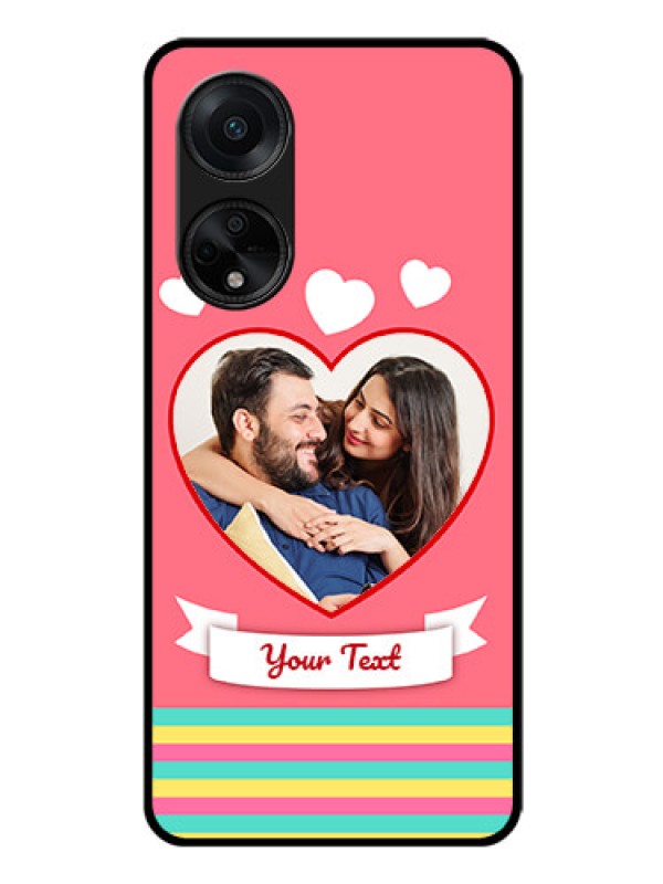 Custom Oppo F23 5G Photo Printing on Glass Case - Love Doodle Design