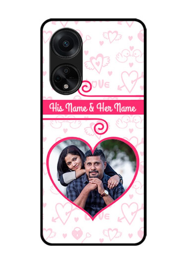Oppo F23 5G Personalized Glass Phone Case - Heart Shape Love Design