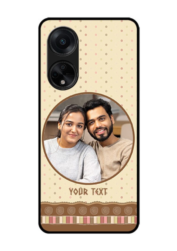 Oppo F23 5G Custom Glass Mobile Case - Brown Dotted Mobile Case Design