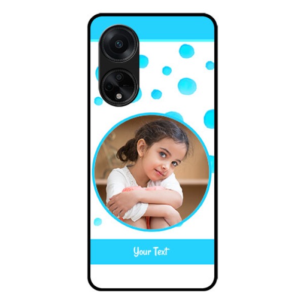 Oppo F23 5G Photo Printing on Glass Case - Blue Bubbles Pattern Design