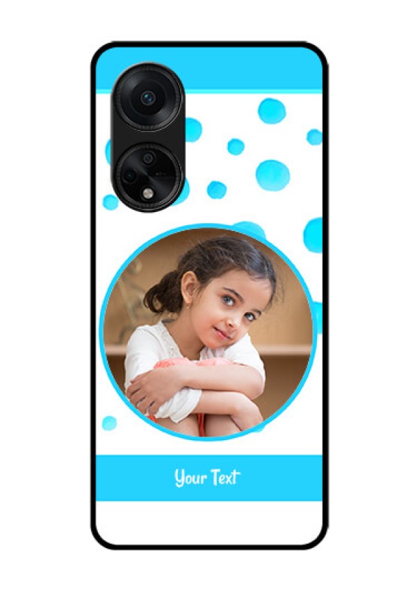 Oppo F23 5G Photo Printing on Glass Case - Blue Bubbles Pattern Design