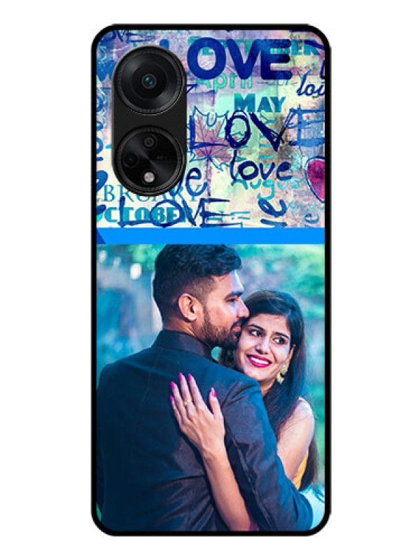 Custom Oppo F23 5G Custom Glass Mobile Case - Colorful Love Design