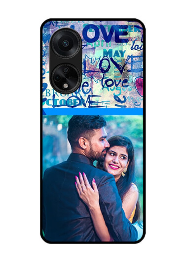 Oppo F23 5G Custom Glass Mobile Case - Colorful Love Design