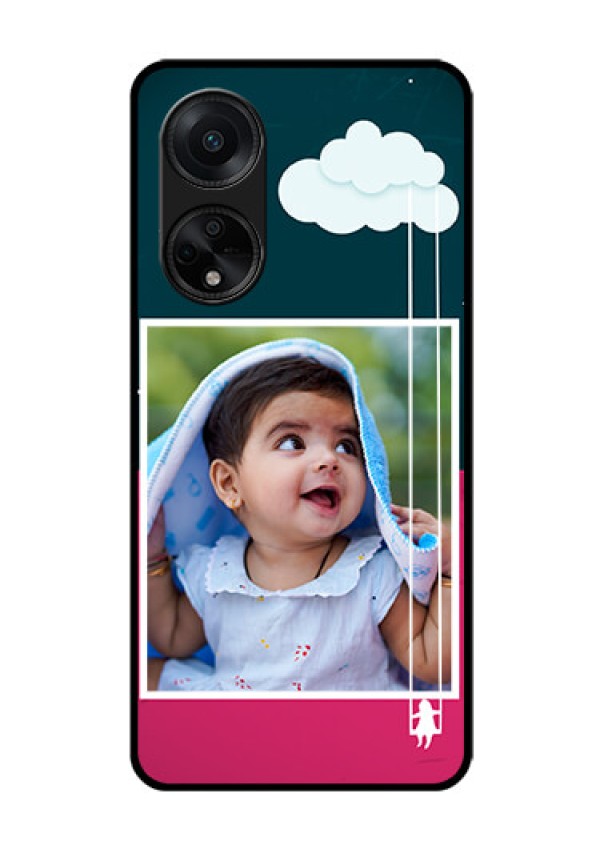 Oppo F23 5G Custom Glass Phone Case - Cute Girl with Cloud Design