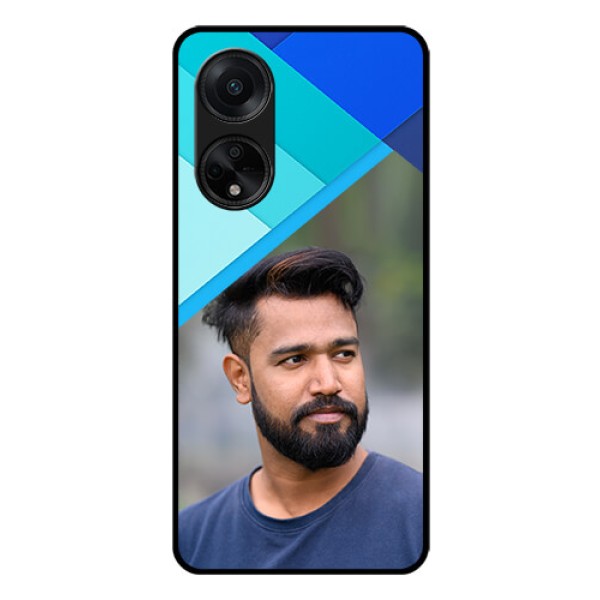 Oppo F23 5G Custom Glass Phone Case - Blue Pattern Design