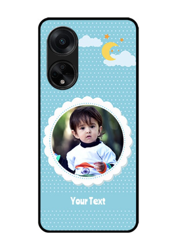 Oppo F23 5G Personalised Glass Phone Case - Violet Pattern Design