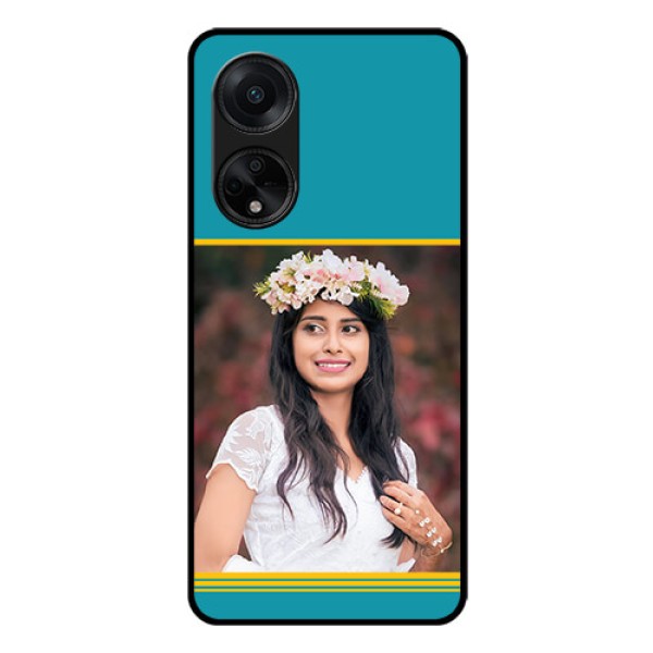 Oppo F23 5G Custom Glass Phone Case - Yellow & Blue Design