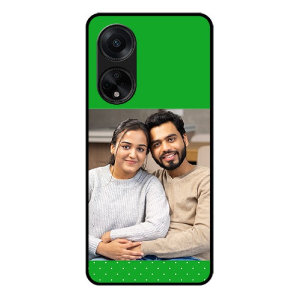 Oppo F23 5G Personalized Glass Phone Case - Green Pattern Design