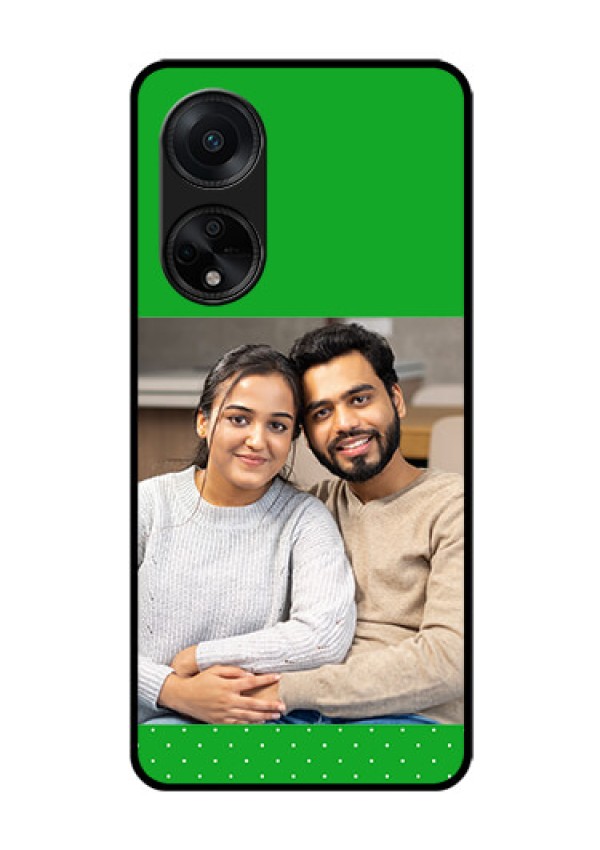 Oppo F23 5G Personalized Glass Phone Case - Green Pattern Design
