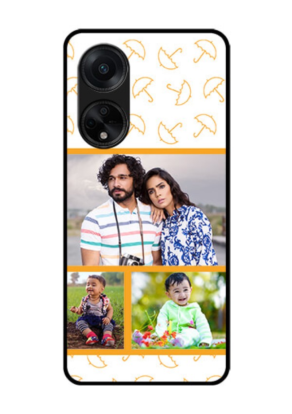 Oppo F23 5G Custom Glass Mobile Case - Yellow Pattern Design