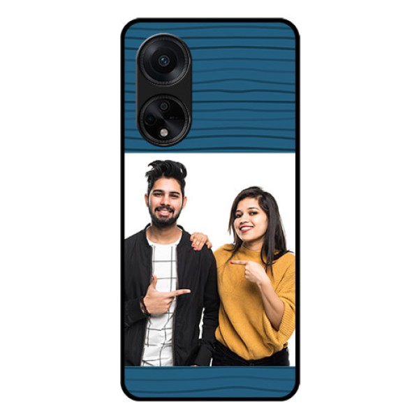 Oppo F23 5G Custom Glass Phone Case - Blue Pattern Cover Design Oppo F23 5G Custom Glass Phone Case - Blue Pattern Cover Design