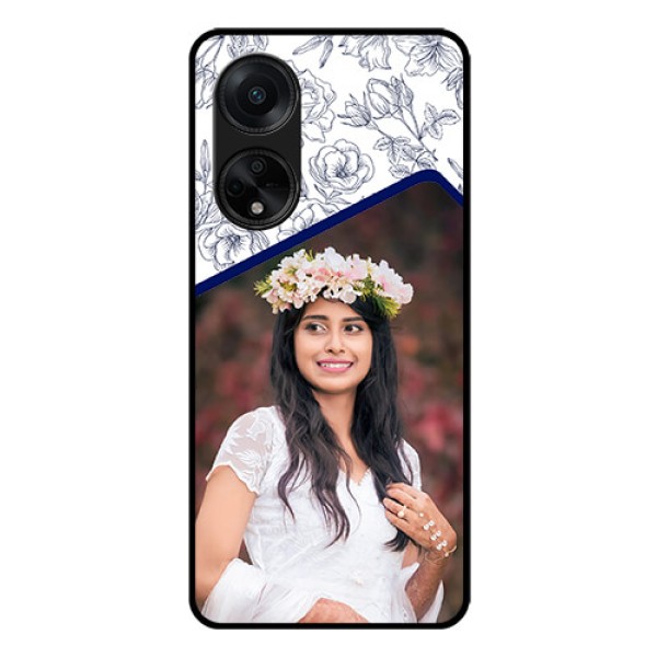 Oppo F23 5G Personalized Glass Phone Case - Premium Floral Design