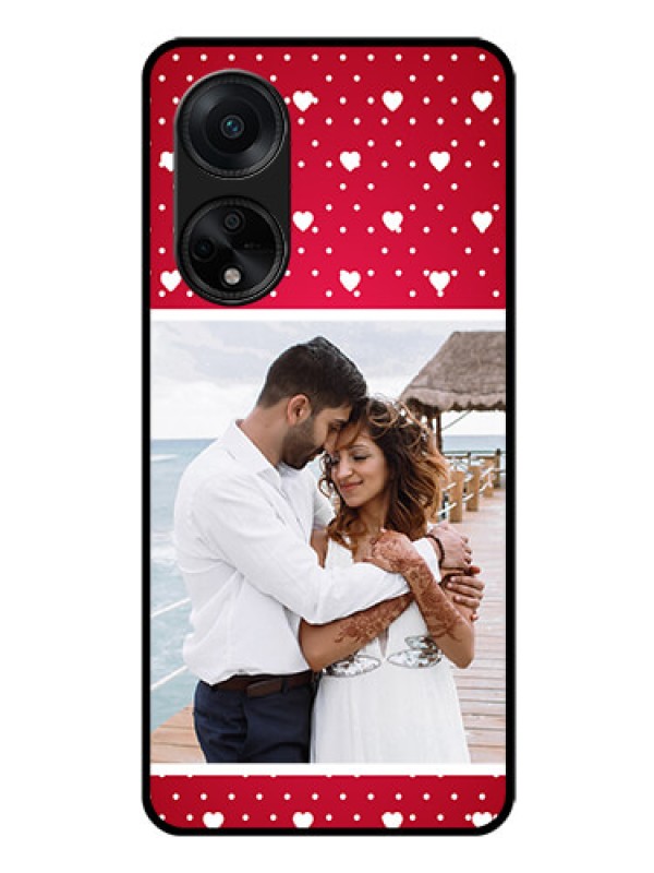 Custom Oppo F23 5G Photo Printing on Glass Case - Hearts Mobile Case Design