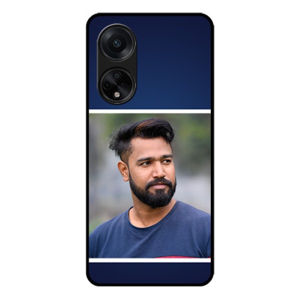 Oppo F23 5G Personalized Glass Phone Case - Simple Royal Blue Design Oppo F23 5G Personalized Glass Phone Case - Simple Royal Blue Design