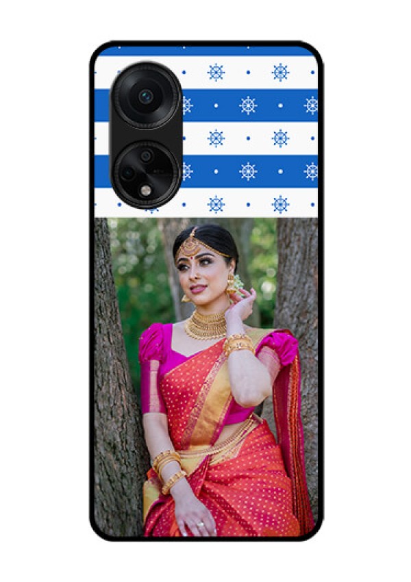 Oppo F23 5G Photo Printing on Glass Case - Snow Pattern Design