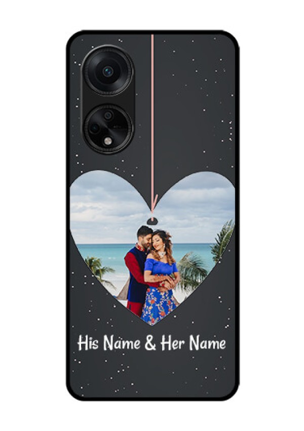 Oppo F23 5G Custom Glass Phone Case - Hanging Heart Design