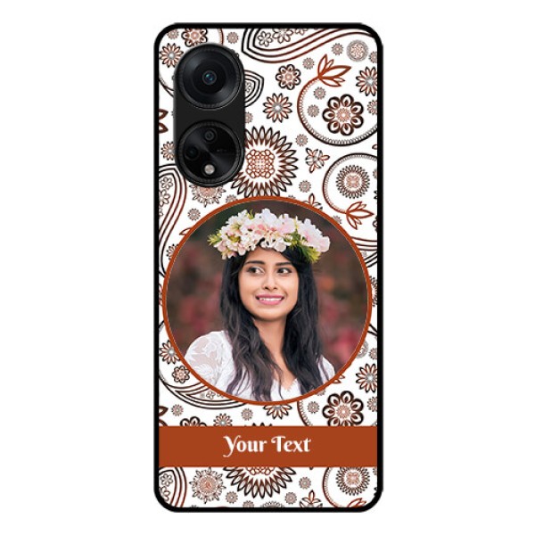 Oppo F23 5G Custom Glass Mobile Case - Abstract Flower Design