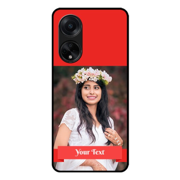 Oppo F23 5G Custom Glass Phone Case - Simple Red Color Design