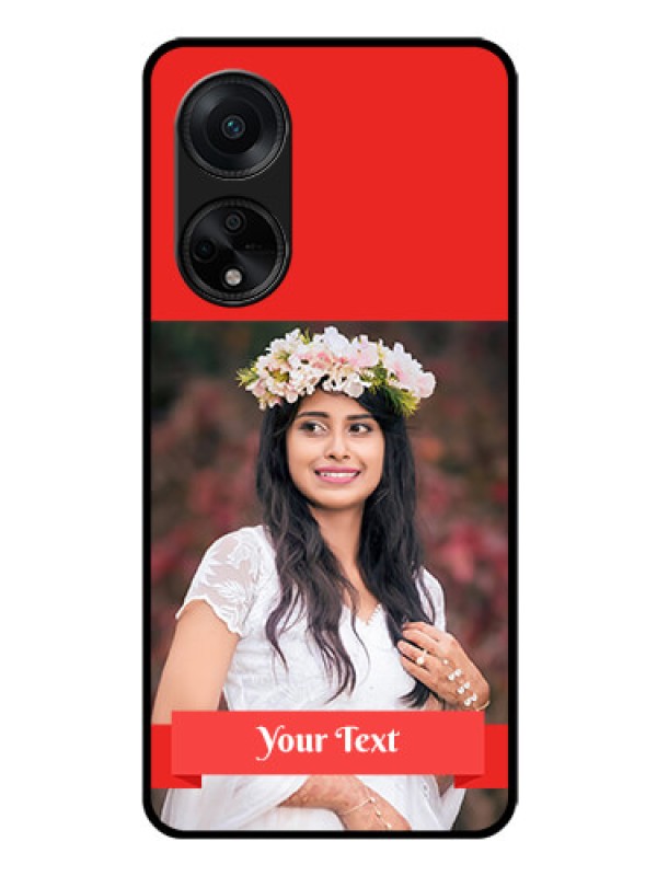 Custom Oppo F23 5G Custom Glass Phone Case - Simple Red Color Design
