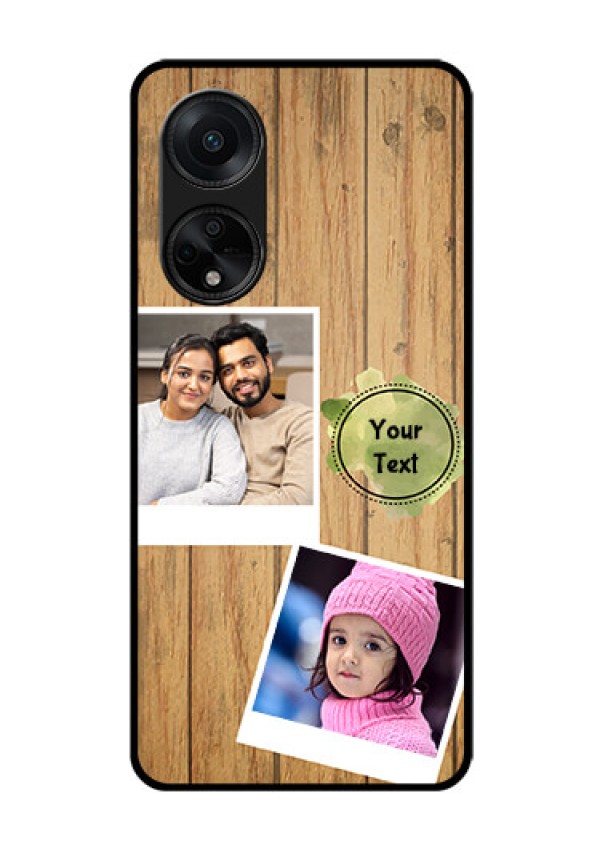 Oppo F23 5G Custom Glass Phone Case - Wooden Texture Design