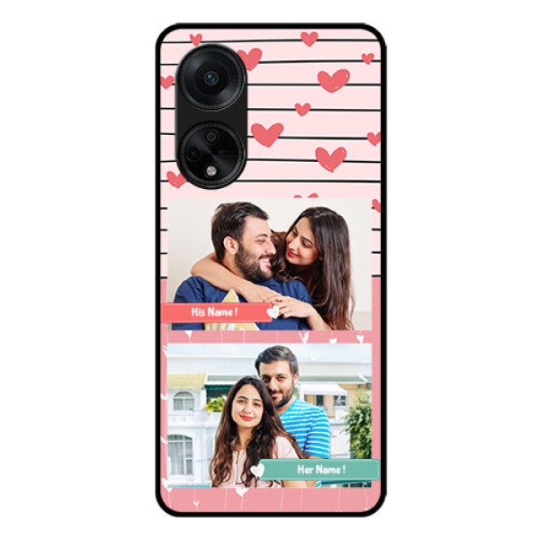 Oppo F23 5G Custom Glass Mobile Case - Photo with Heart Design