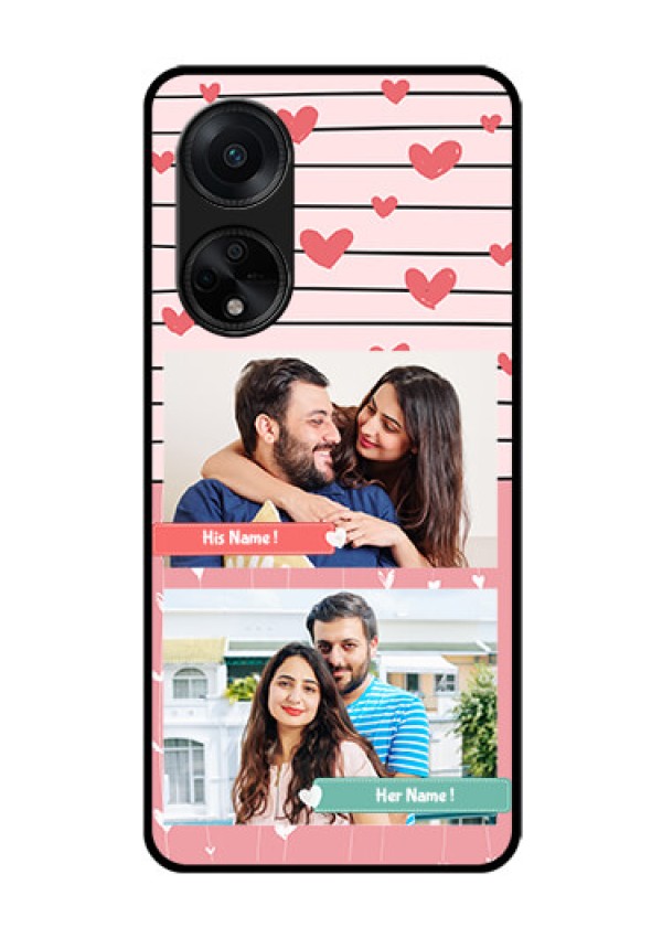Oppo F23 5G Custom Glass Mobile Case - Photo with Heart Design