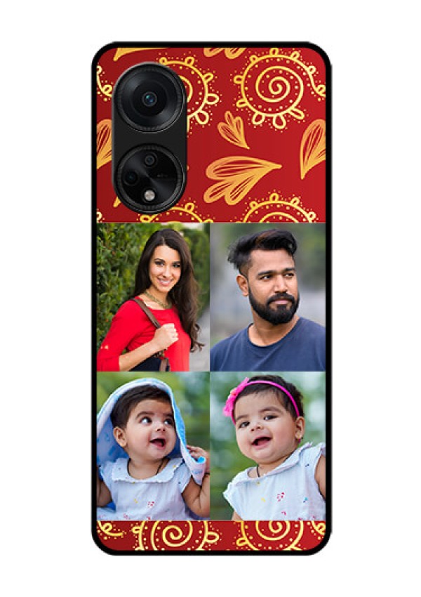 Oppo F23 5G Photo Printing on Glass Case - 4 Image Traditional Design