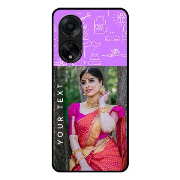 Oppo F23 5G Custom Glass Mobile Case - Birthday Icons Design