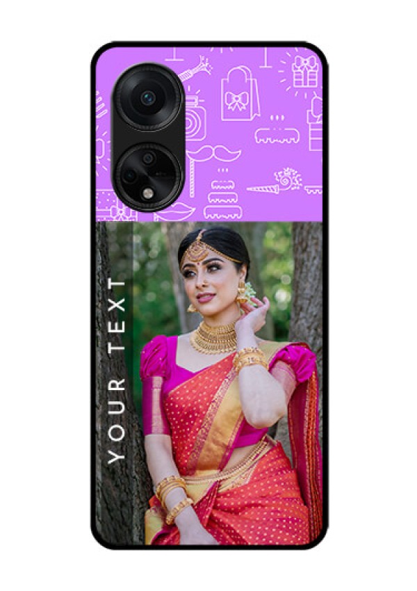 Oppo F23 5G Custom Glass Mobile Case - Birthday Icons Design