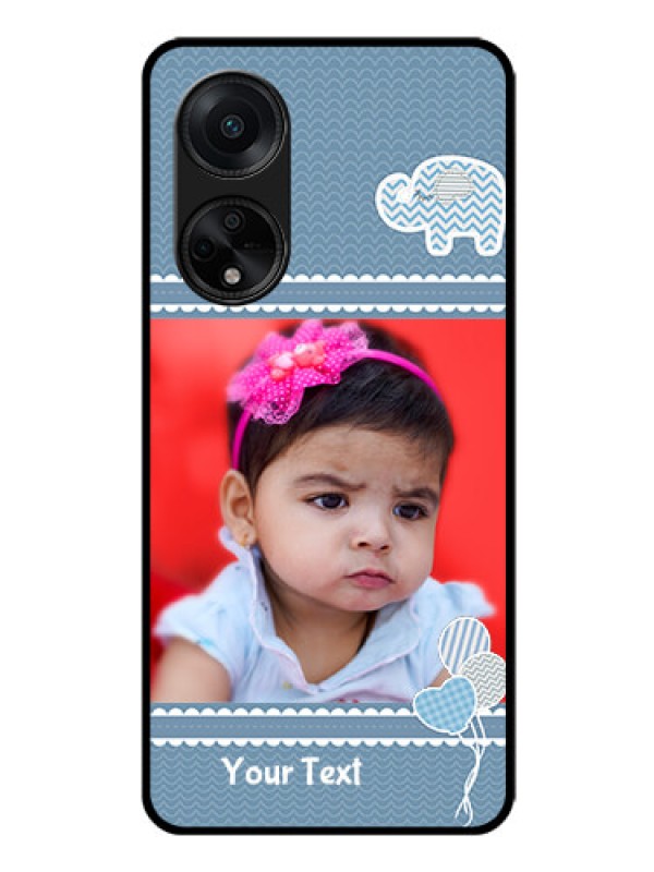 Custom Oppo F23 5G Photo Printing on Glass Case - with Kids Pattern Design