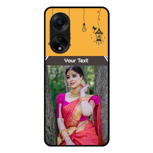 Oppo F23 5G Custom Glass Mobile Case - with Family Picture and Icons Oppo F23 5G Custom Glass Mobile Case - with Family Picture and Icons