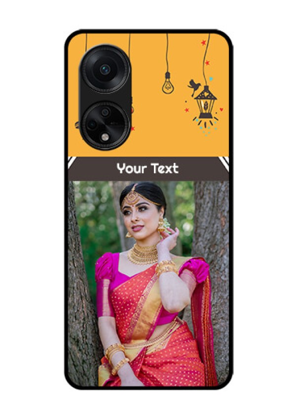 Oppo F23 5G Custom Glass Mobile Case - with Family Picture and Icons