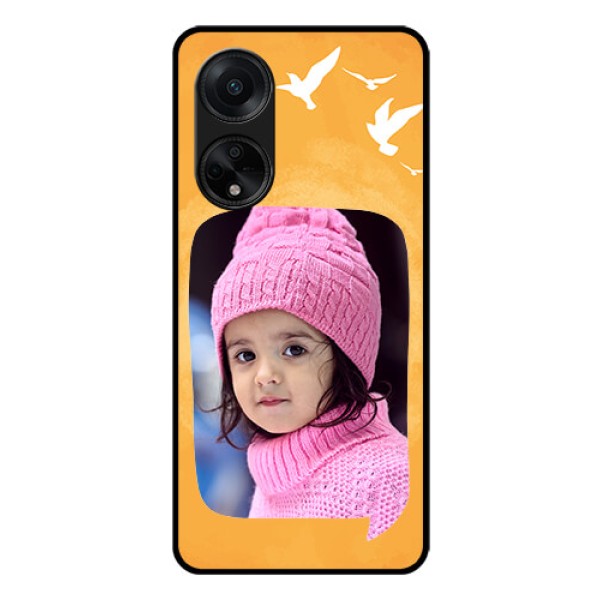 Oppo F23 5G Personalized Glass Phone Case - Water Color Design with Bird Icons Oppo F23 5G Personalized Glass Phone Case - Water Color Design with Bird Icons