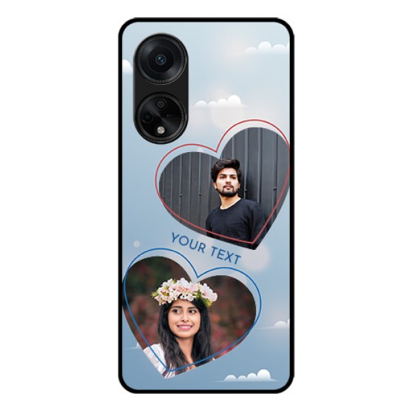 Oppo F23 5G Custom Glass Mobile Case - Blue Color Couple Design