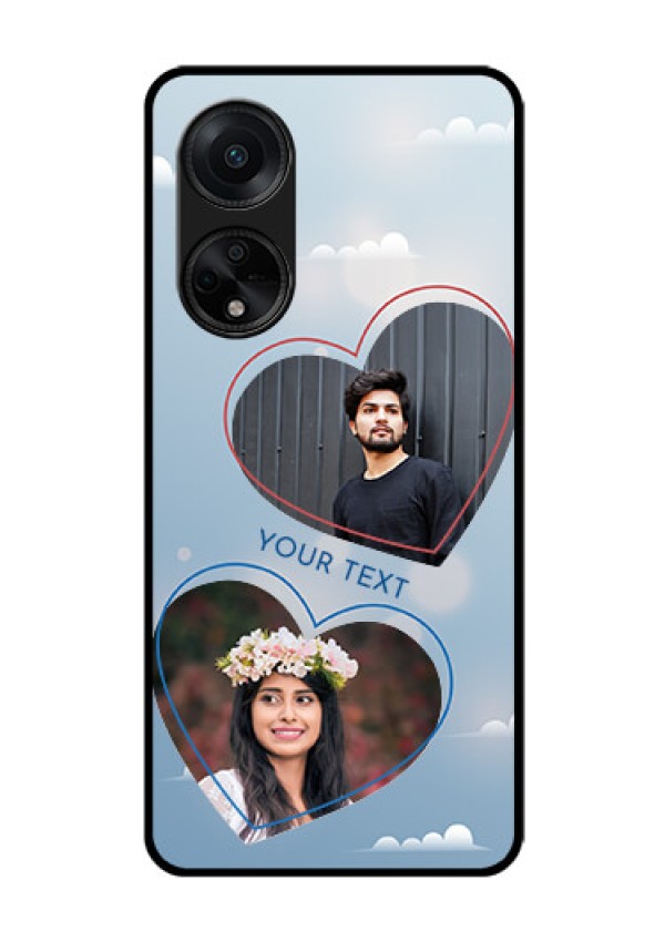 Oppo F23 5G Custom Glass Mobile Case - Blue Color Couple Design