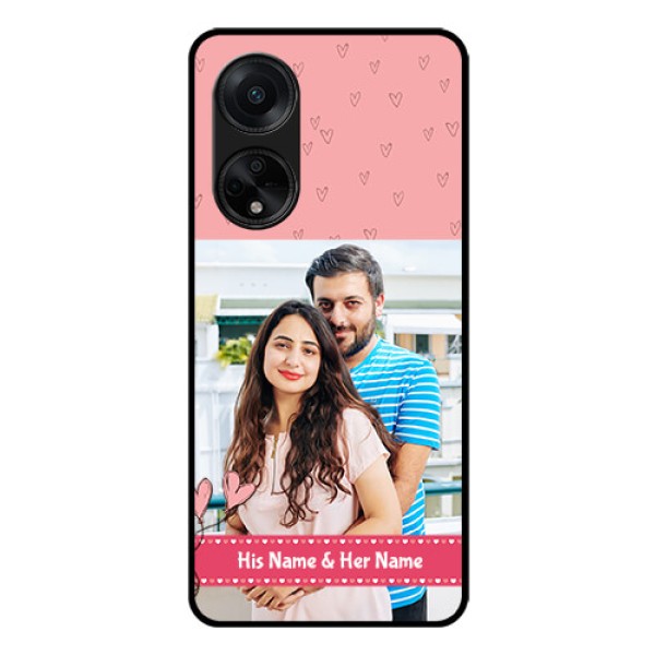 Oppo F23 5G Personalized Glass Phone Case - Love Design Peach Color Oppo F23 5G Personalized Glass Phone Case - Love Design Peach Color