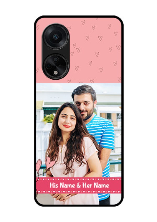 Oppo F23 5G Personalized Glass Phone Case - Love Design Peach Color