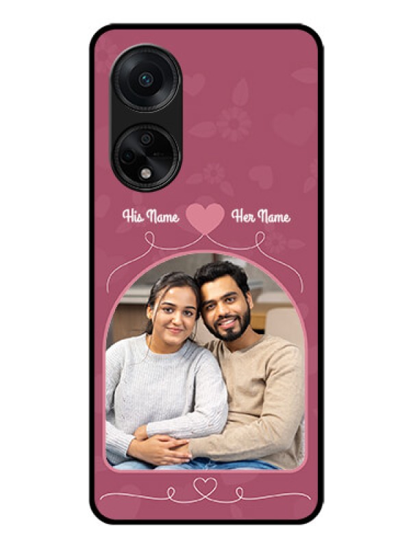 Custom Oppo F23 5G Photo Printing on Glass Case - Love Floral Design