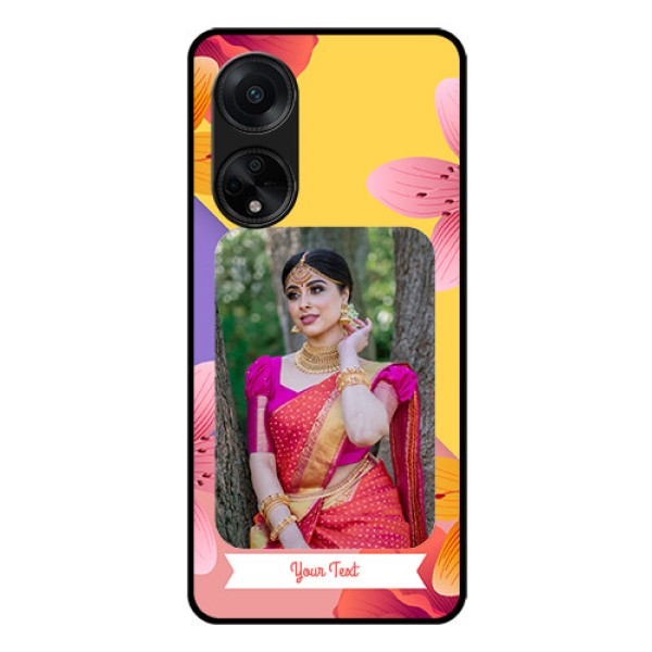 Oppo F23 5G Custom Glass Mobile Case - 3 Image With Vintage Floral Design Oppo F23 5G Custom Glass Mobile Case - 3 Image With Vintage Floral Design