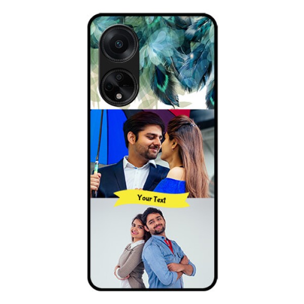 Oppo F23 5G Personalized Glass Phone Case - Image with Boho Peacock Feather Design Oppo F23 5G Personalized Glass Phone Case - Image with Boho Peacock Feather Design