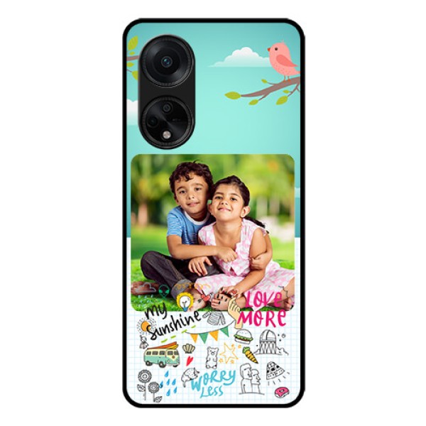 Oppo F23 5G Photo Printing on Glass Case - Doodle love Design