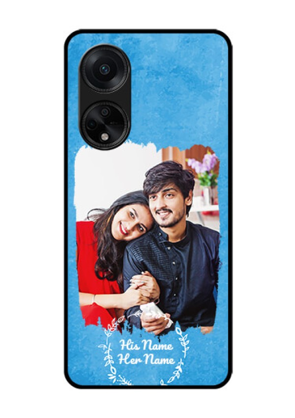 Oppo F23 5G Custom Glass Phone Case - Blue Color Vintage Design