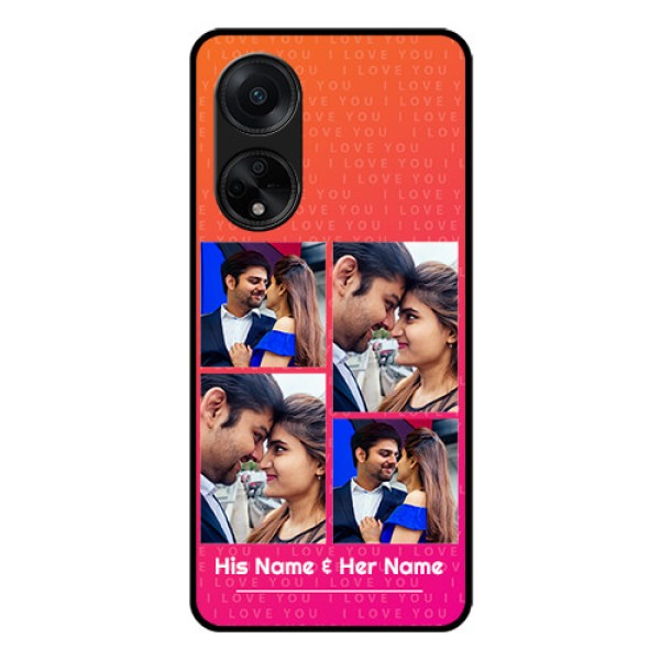 Oppo F23 5G Custom Glass Phone Case - I Love You Pink Design