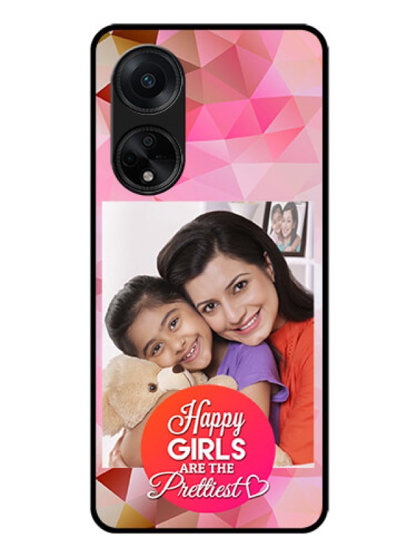 Custom Oppo F23 5G Photo Printing on Glass Case - Abstract Triangle Design