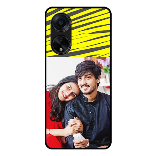 Oppo F23 5G Photo Printing on Glass Case - Yellow Abstract Design Oppo F23 5G Photo Printing on Glass Case - Yellow Abstract Design