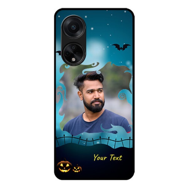 Oppo F23 5G Custom Glass Phone Case - Halloween frame design
