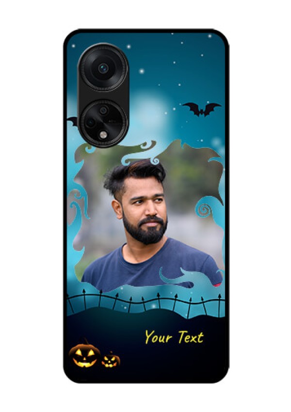 Oppo F23 5G Custom Glass Phone Case - Halloween frame design